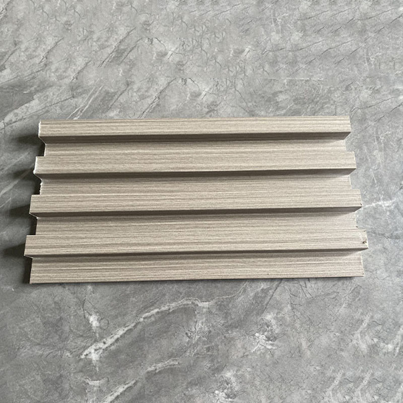 Hiasan Dinding WPC Slatted Cladding Panel Dinding Luar 3D Embossing