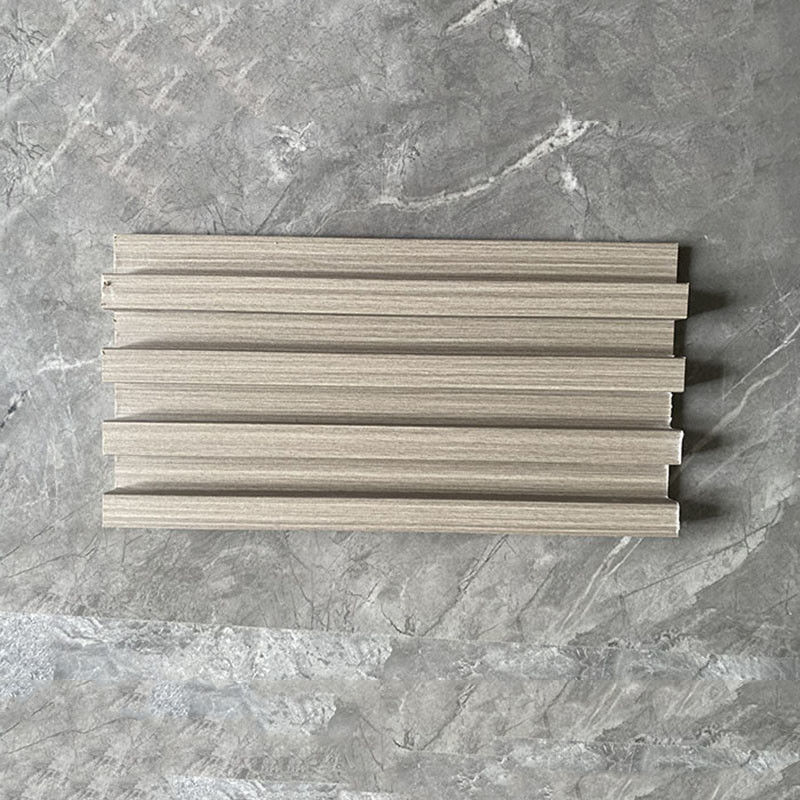 Hiasan Dinding WPC Slatted Cladding Panel Dinding Luar 3D Embossing