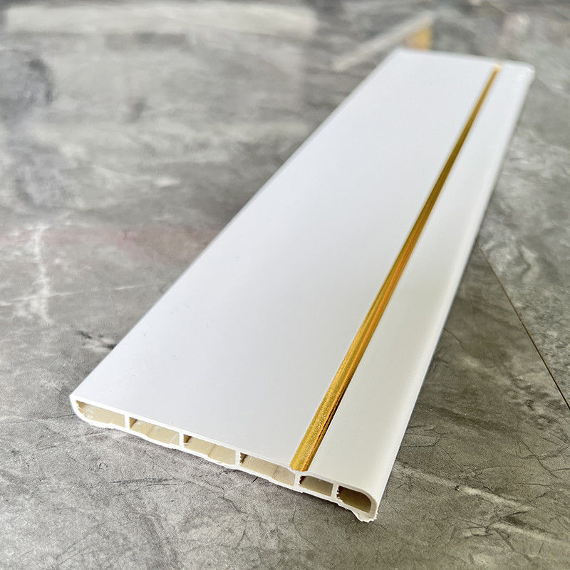 Waterproof 150mm Pvc Skirting Board Dekoratif untuk interior yang canggih