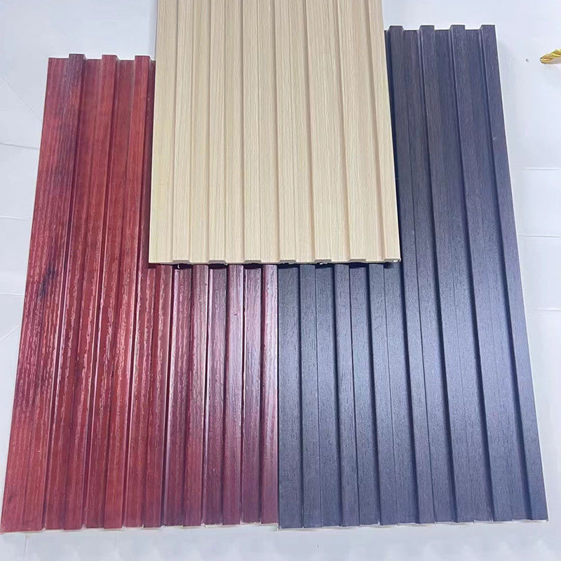 Custom WPC Fiber Grating Groove Surface Waterproof Fireproof Wall Cladding untuk Dekorasi Rumah