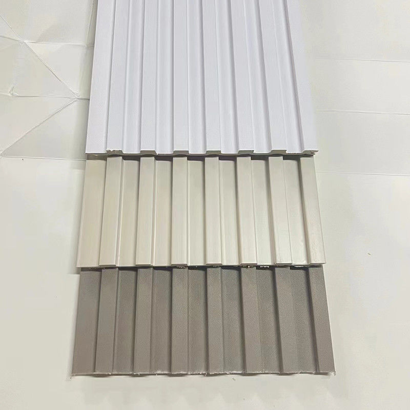 WPC Fiber Grating White Grey Brown Home Decorative Board dengan pemasangan mudah / pemeliharaan rendah